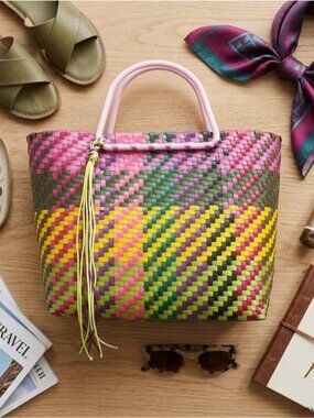 Handmade Colourful Lightweight Woven Tote Bag